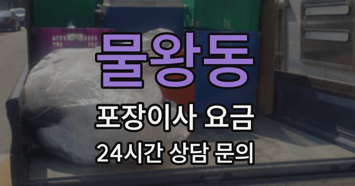 물왕동 포장이사 요금