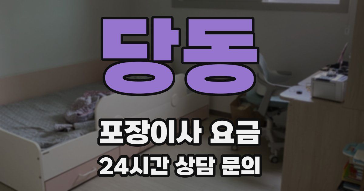 당동 포장이사 요금