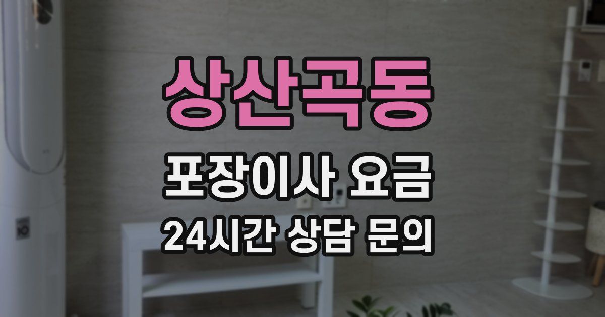 상산곡동 포장이사 요금
