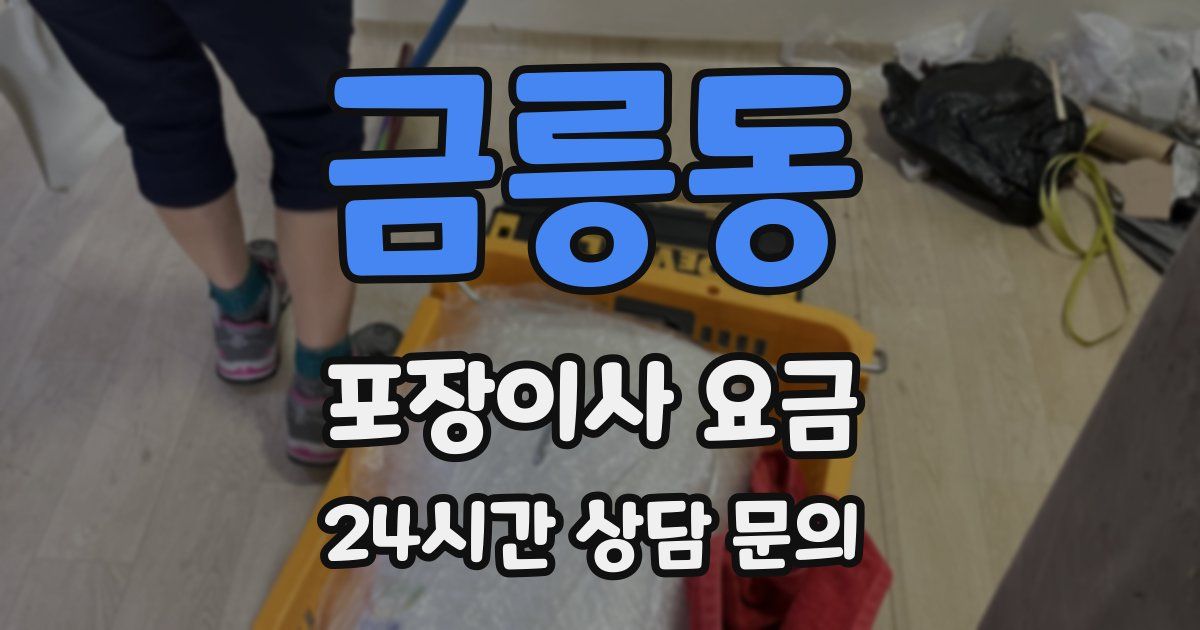 금릉동 포장이사 요금