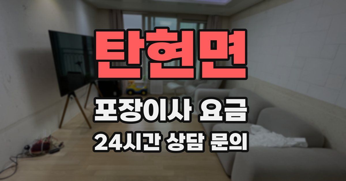 탄현면 포장이사 요금