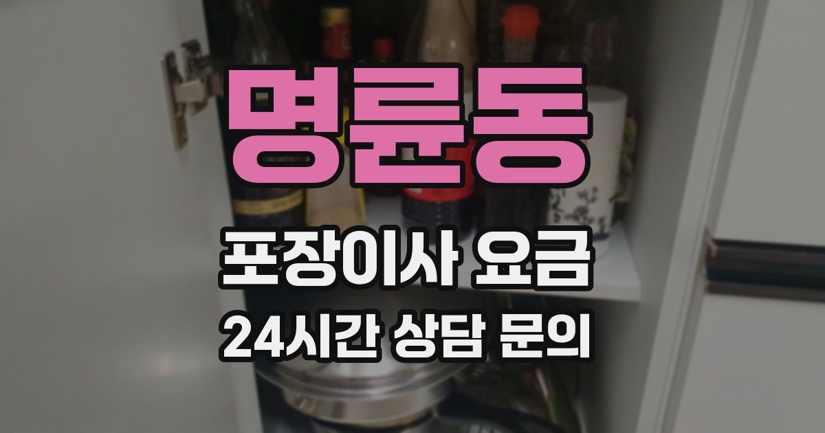 명륜동 포장이사 요금
