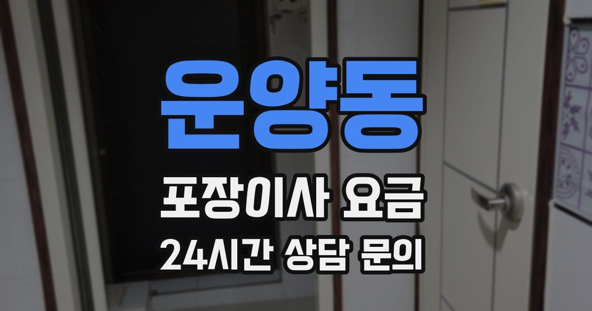 운양동 포장이사 요금
