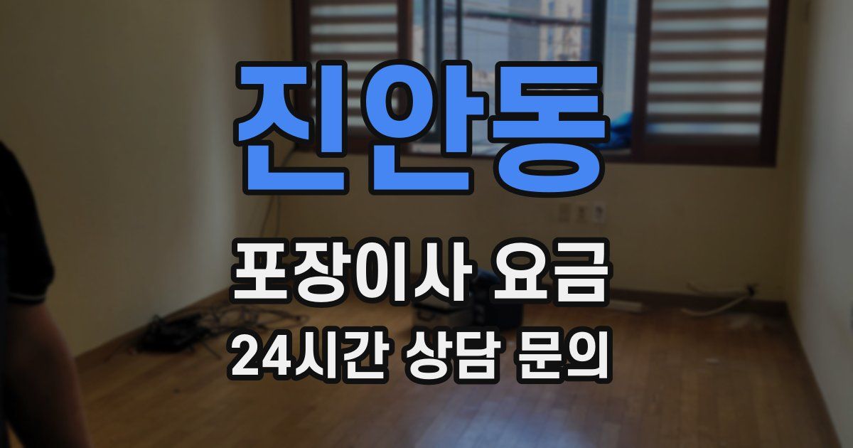 진안동 포장이사 요금