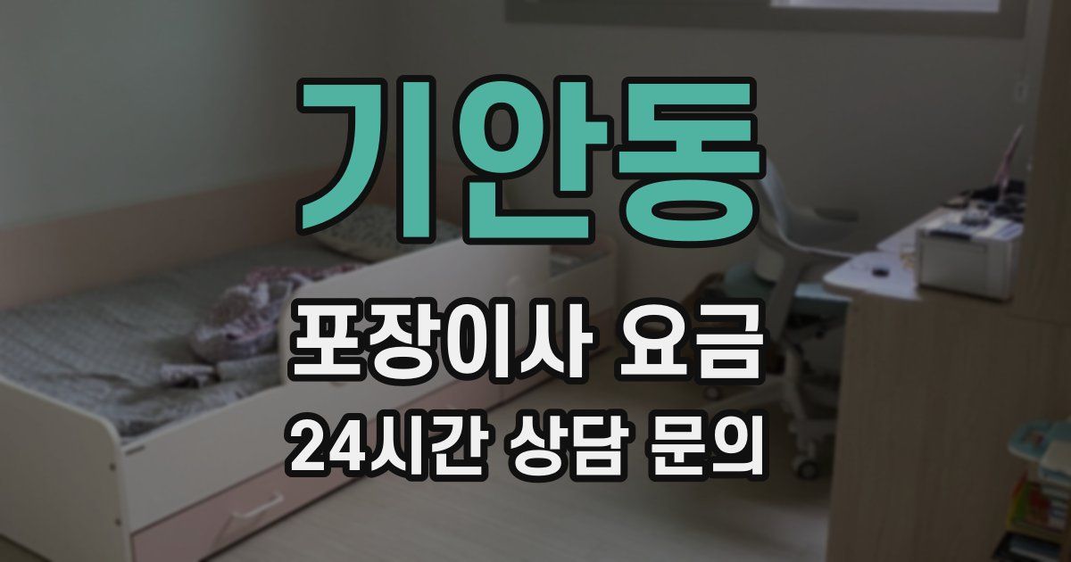 기안동 포장이사 요금