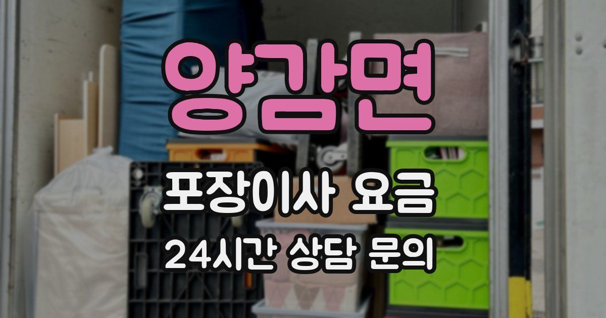 양감면 포장이사 요금