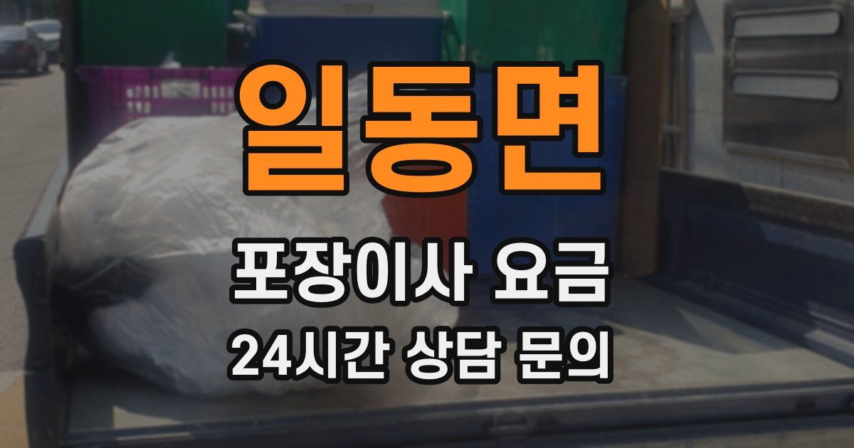일동면 포장이사 요금