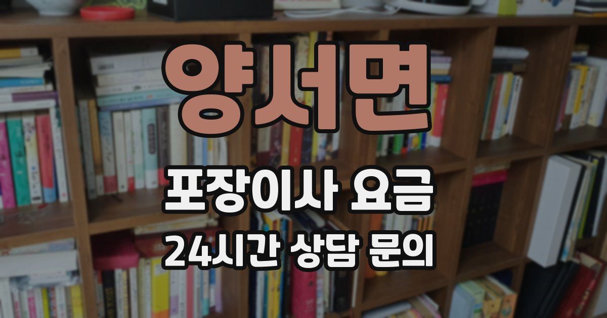 양서면 포장이사 요금