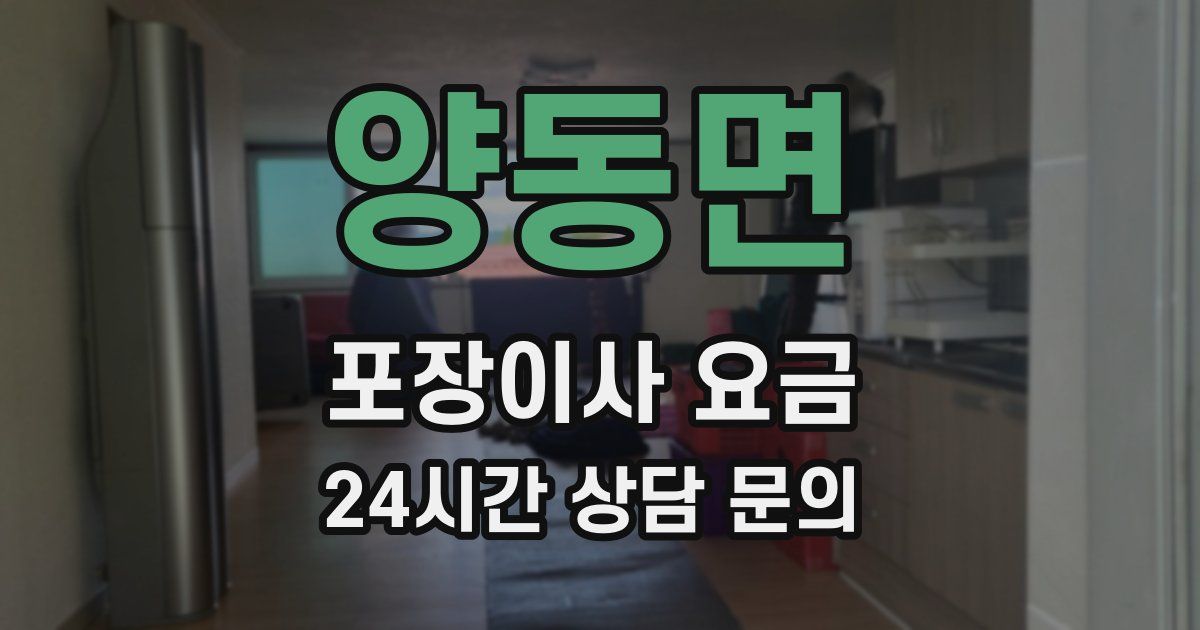 양동면 포장이사 요금