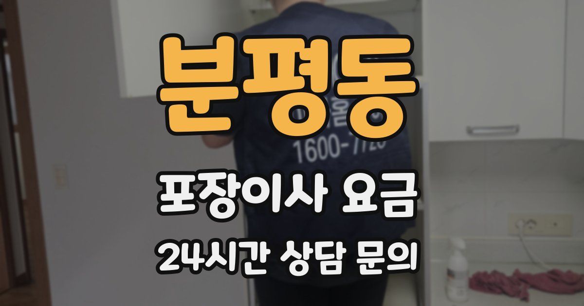 분평동 포장이사 요금