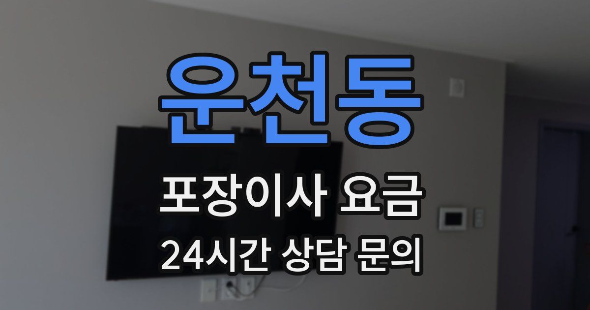 운천동 포장이사 요금