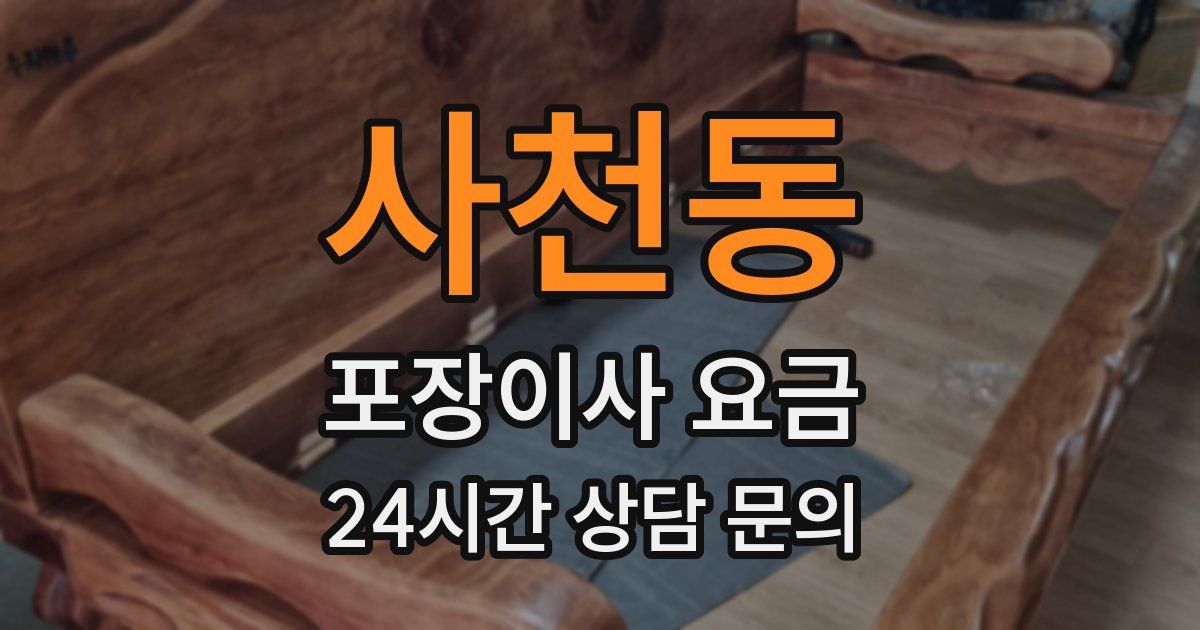 사천동 포장이사 요금