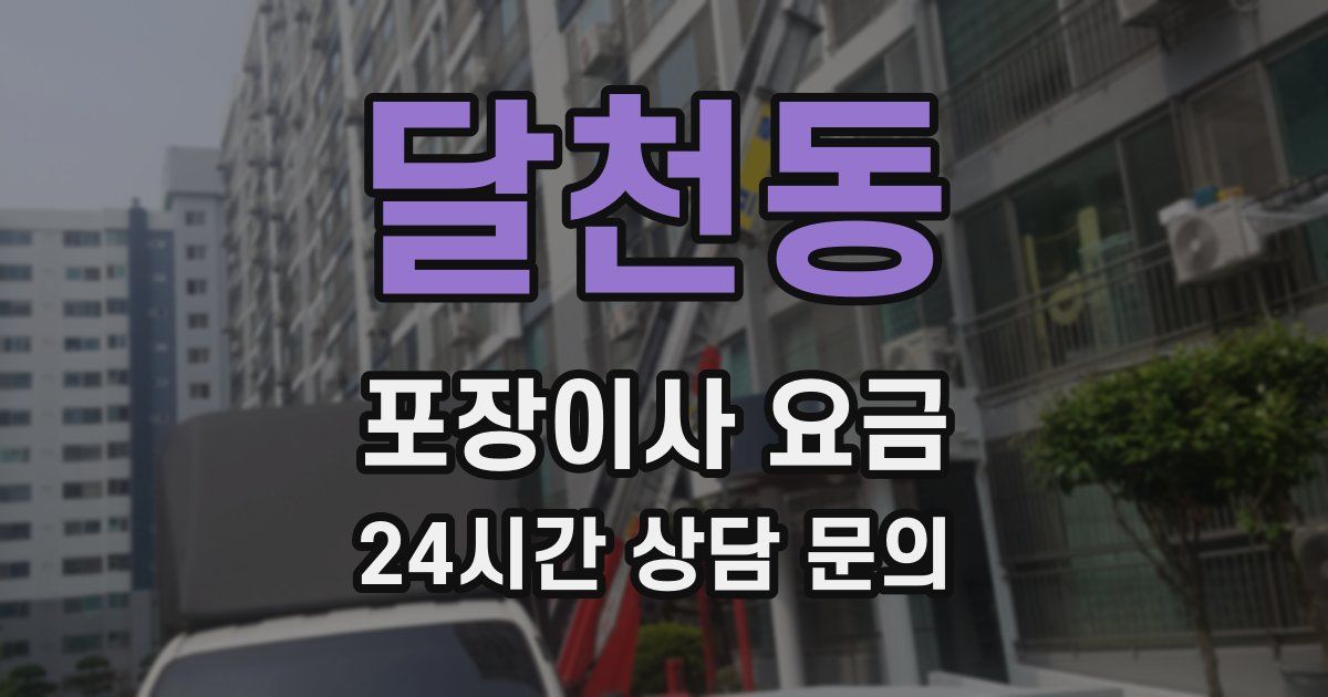 달천동 포장이사 요금