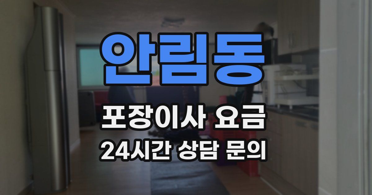 안림동 포장이사 요금