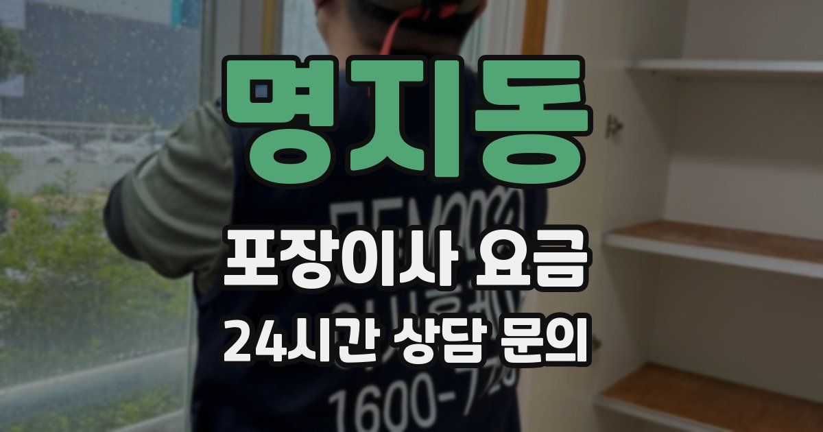 명지동 포장이사 요금
