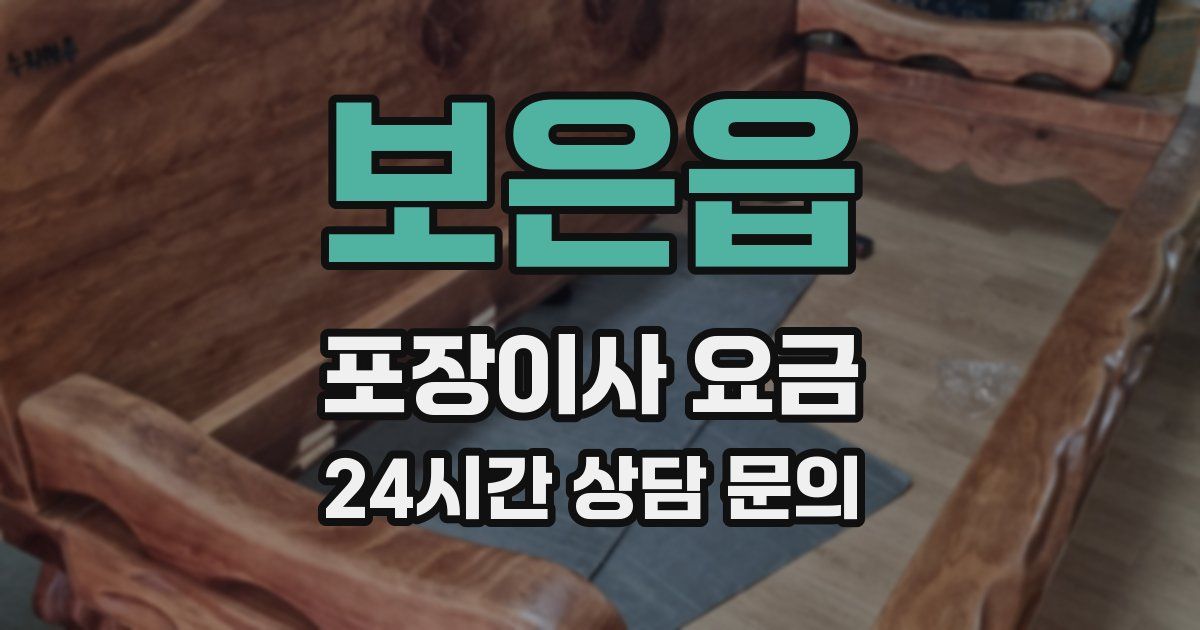 보은읍 포장이사 요금
