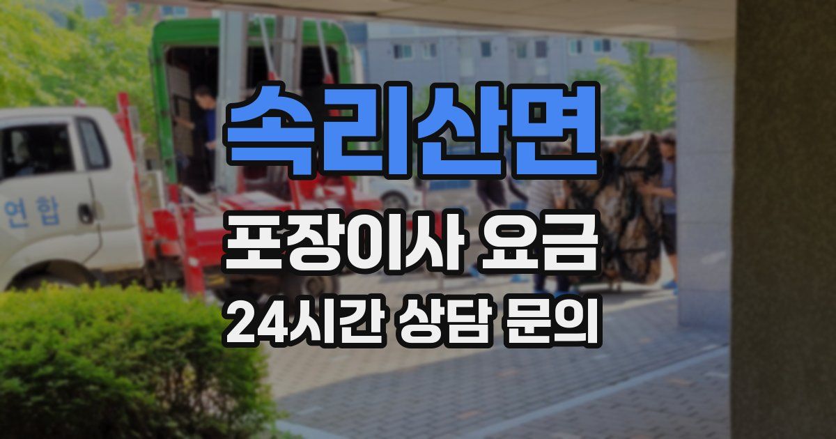 속리산면 포장이사 요금