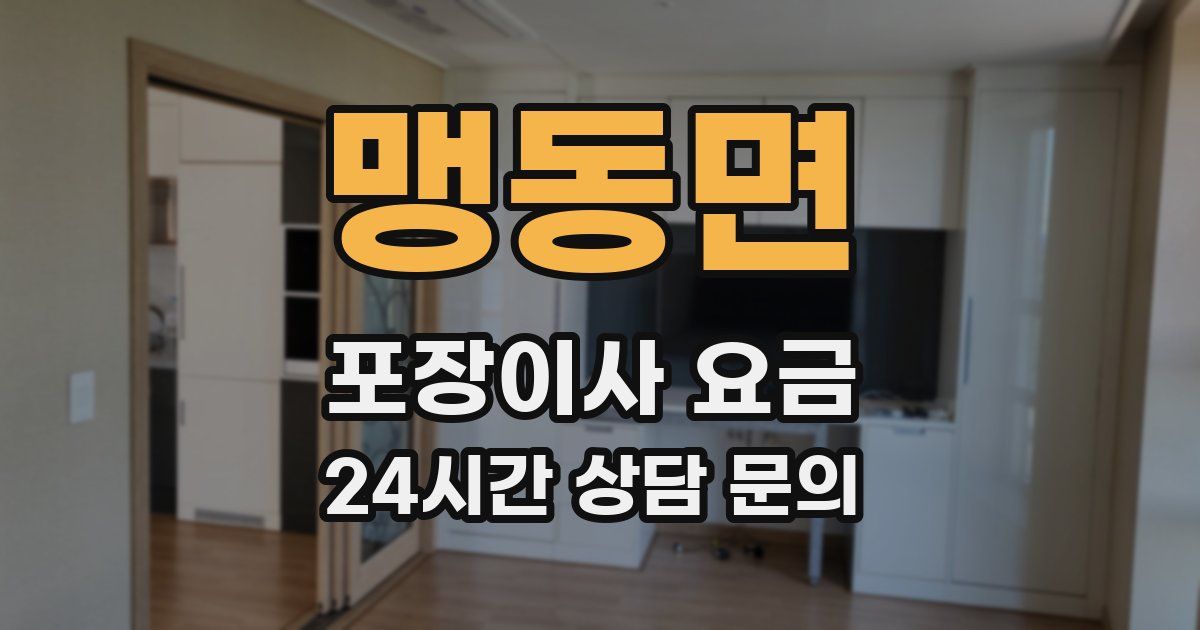 맹동면 포장이사 요금