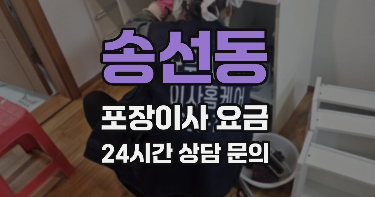송선동 포장이사 요금