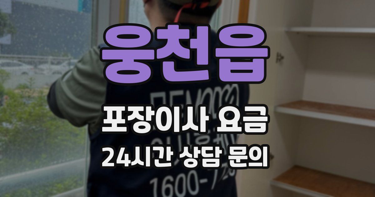웅천읍 포장이사 요금
