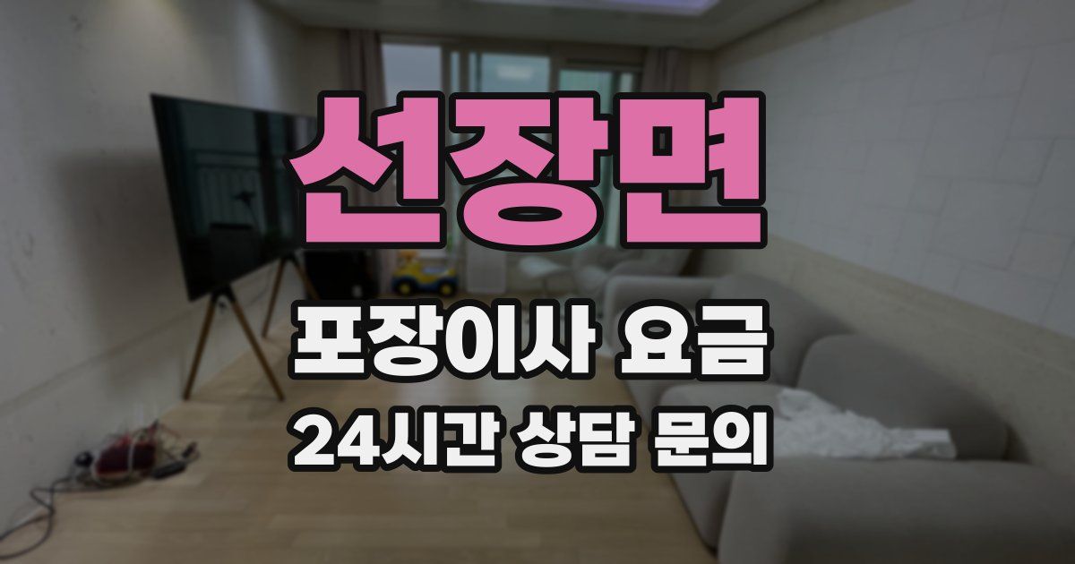 선장면 포장이사 요금
