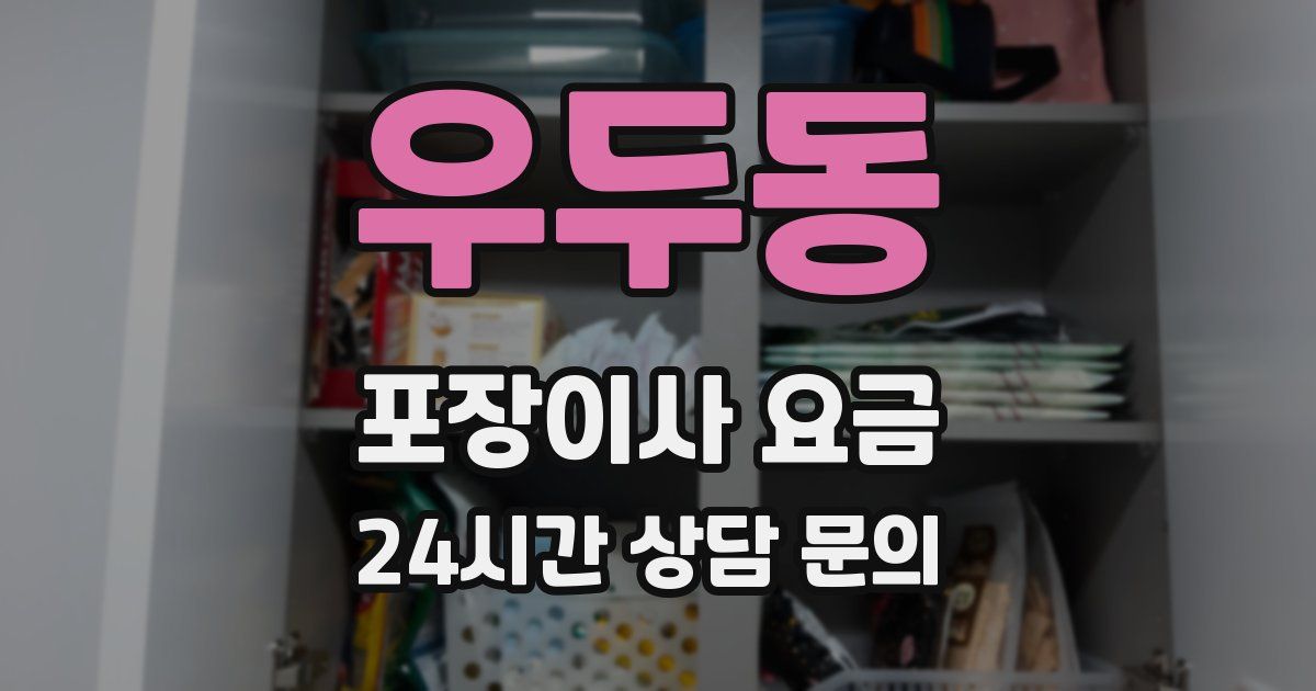 우두동 포장이사 요금