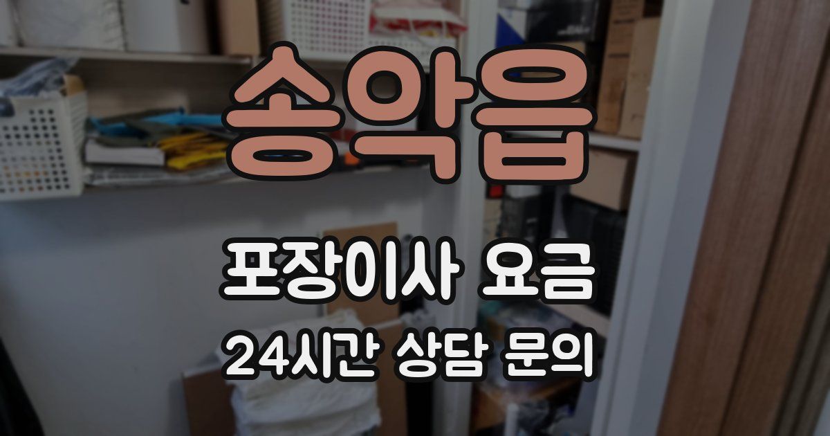 송악읍 포장이사 요금
