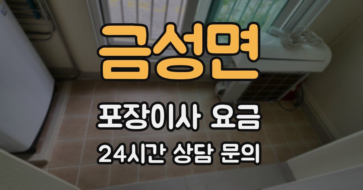 금성면 포장이사 요금