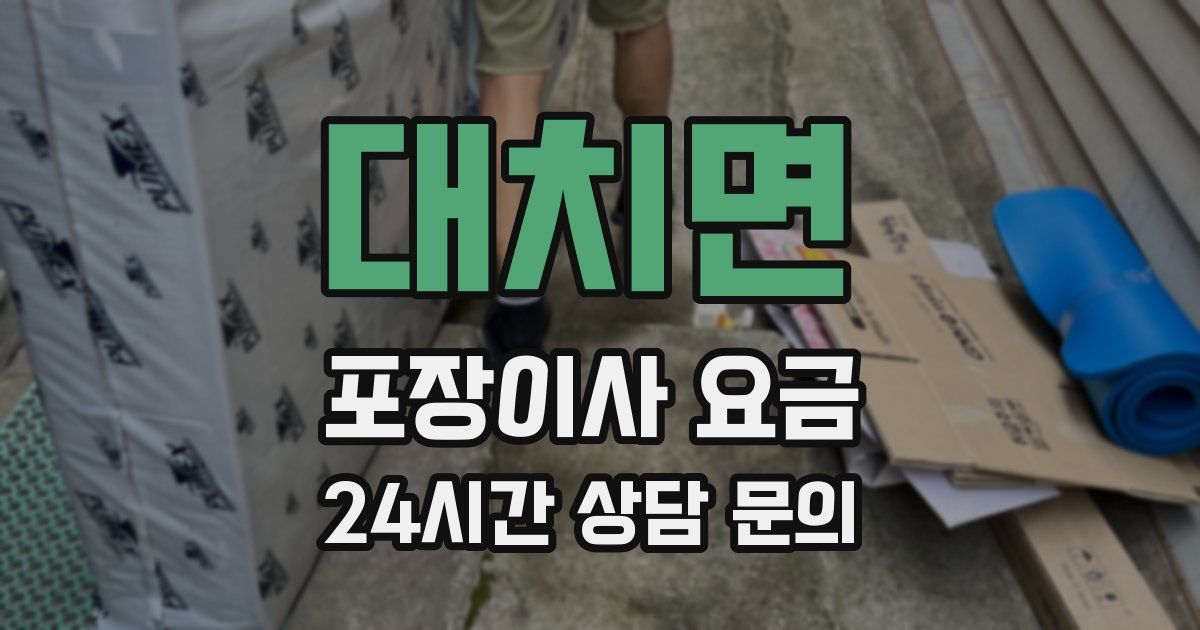대치면 포장이사 요금