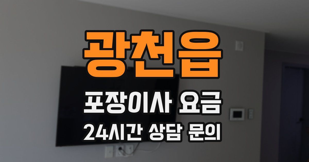 광천읍 포장이사 요금