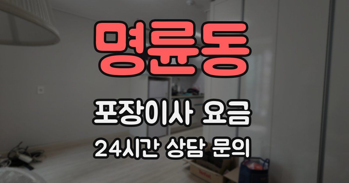 명륜동 포장이사 요금