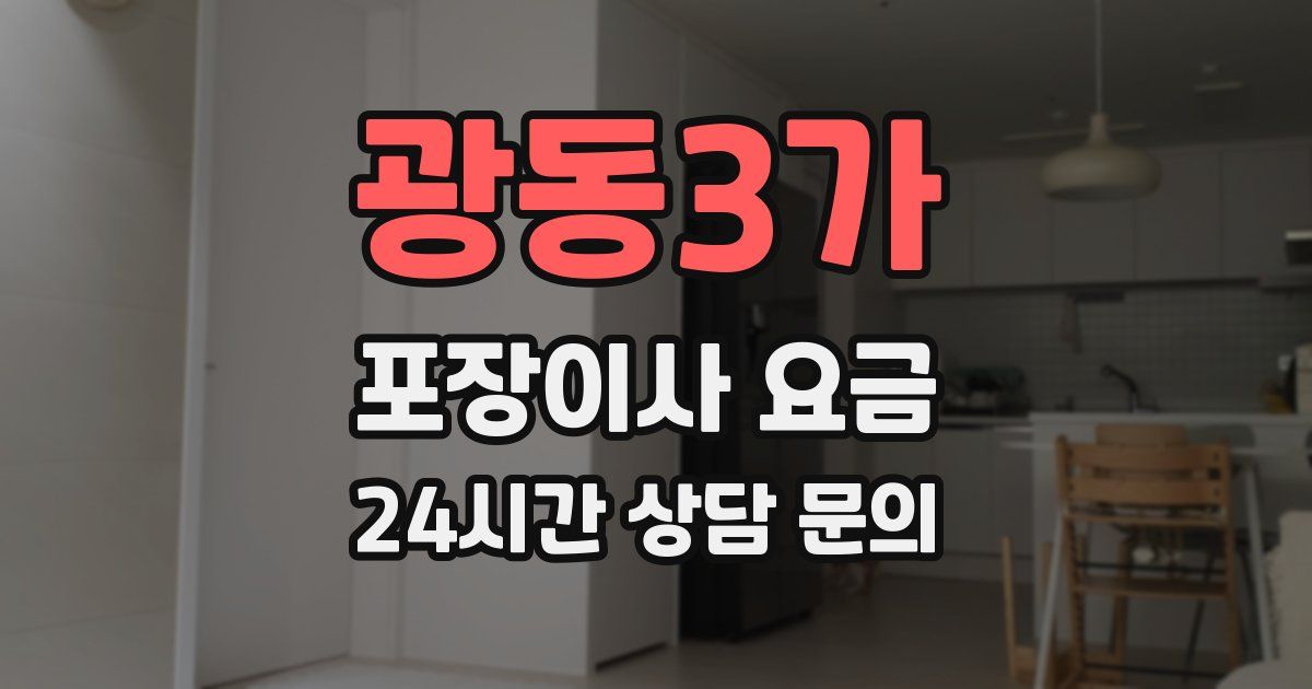 광동3가 포장이사 요금