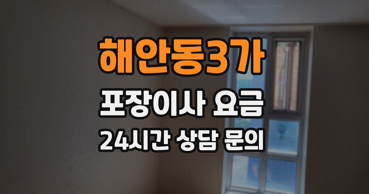 해안동3가 포장이사 요금