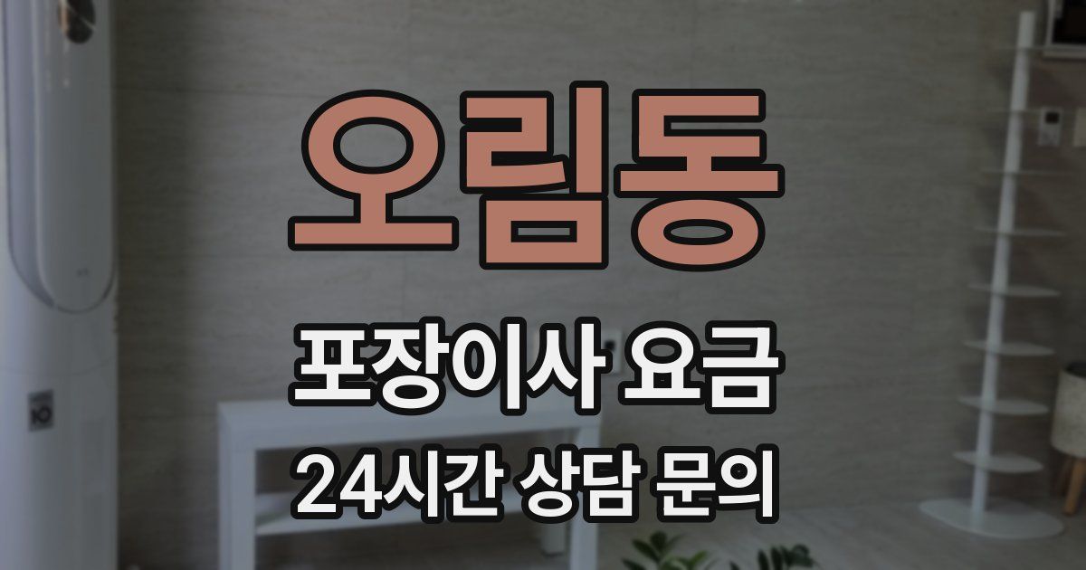 오림동 포장이사 요금