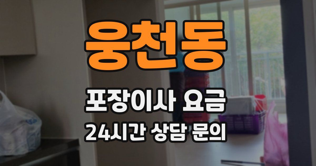 웅천동 포장이사 요금