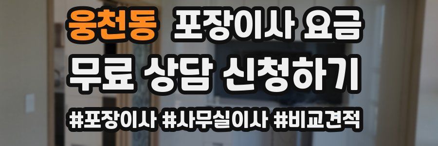 웅천동 포장이사 요금