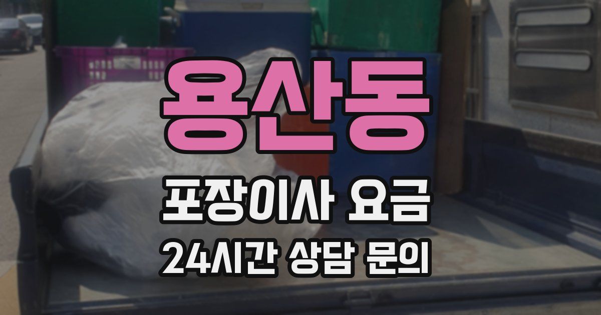 용산동 포장이사 요금