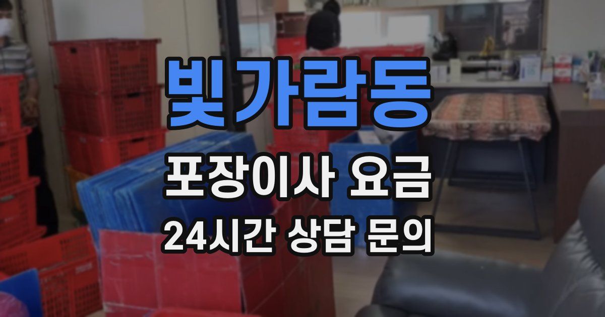 빛가람동 포장이사 요금
