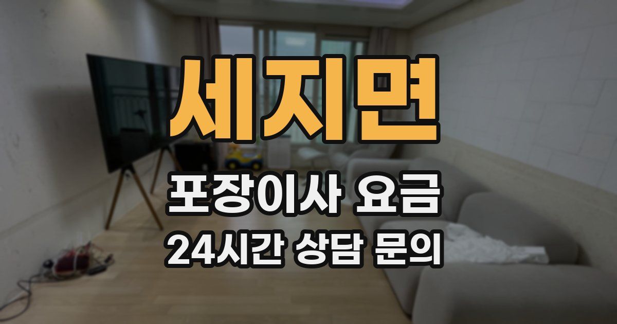 세지면 포장이사 요금