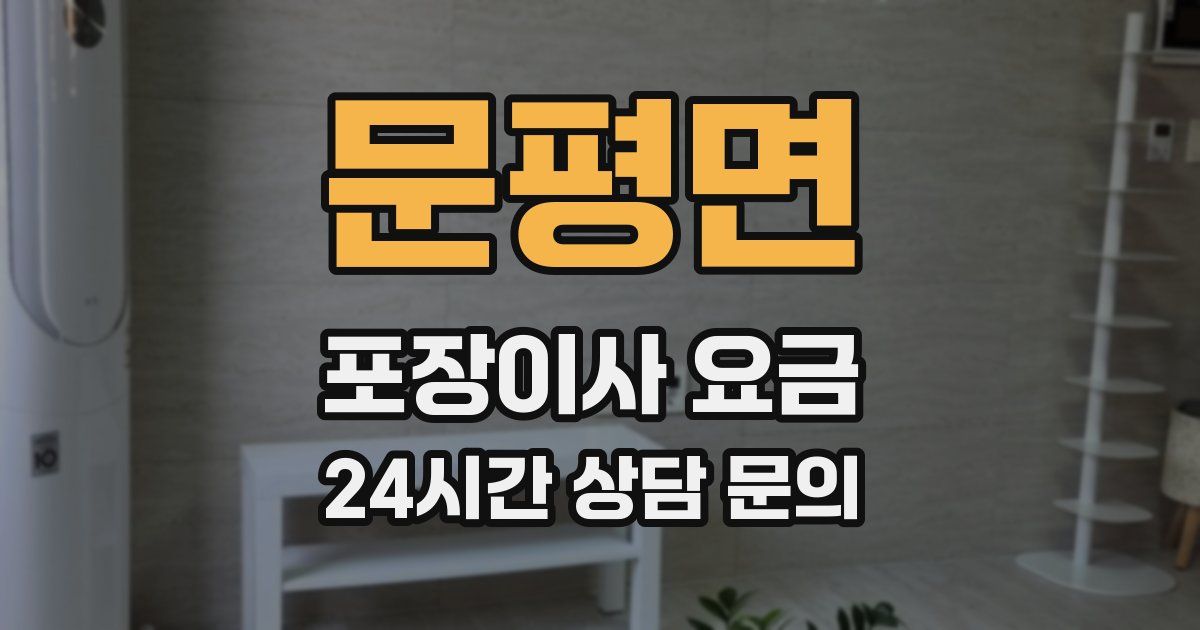 문평면 포장이사 요금