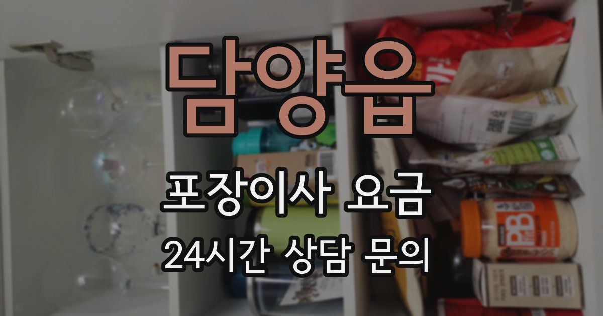 담양읍 포장이사 요금