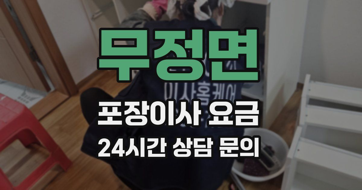 무정면 포장이사 요금