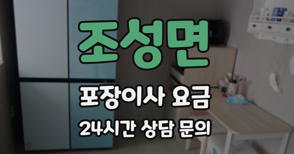 조성면 포장이사 요금
