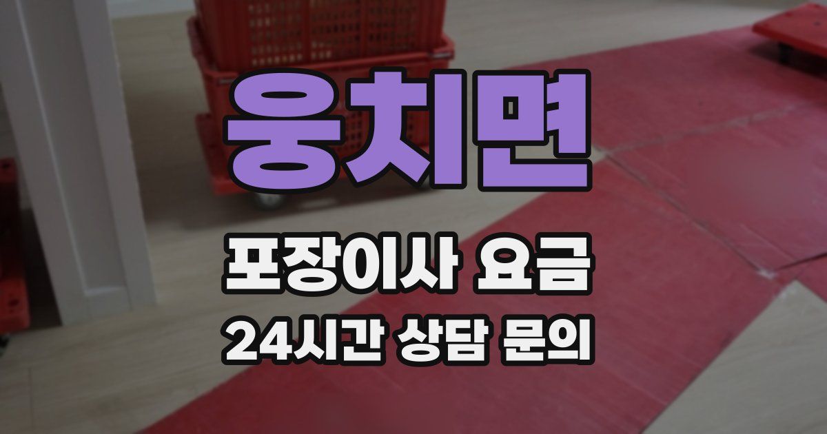 웅치면 포장이사 요금