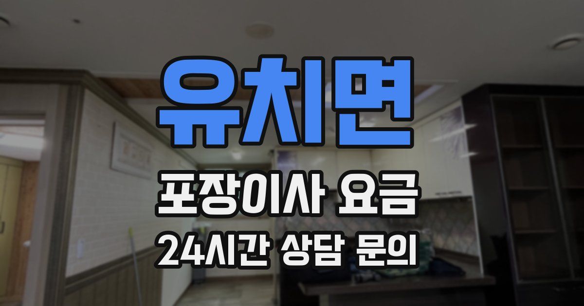 유치면 포장이사 요금