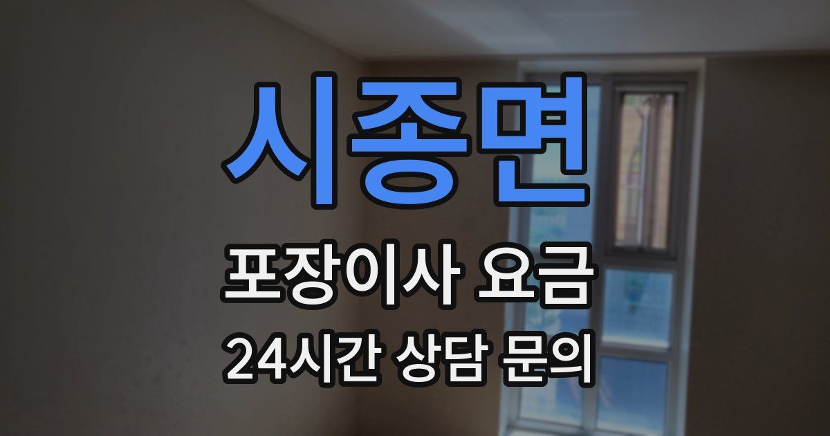 시종면 포장이사 요금