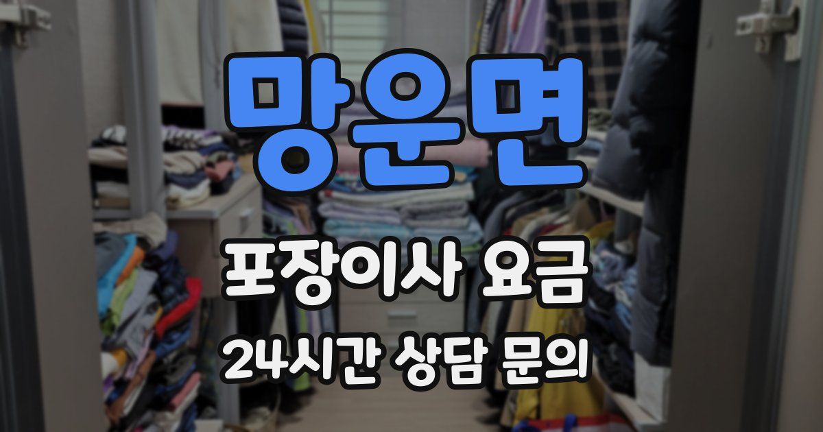 망운면 포장이사 요금