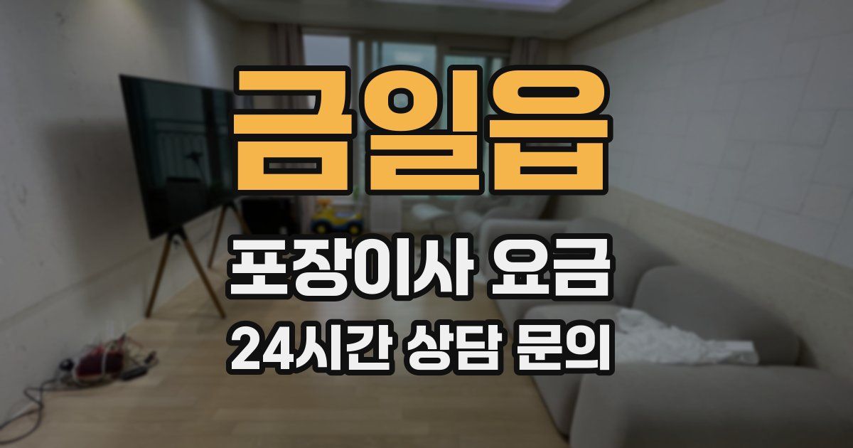 금일읍 포장이사 요금