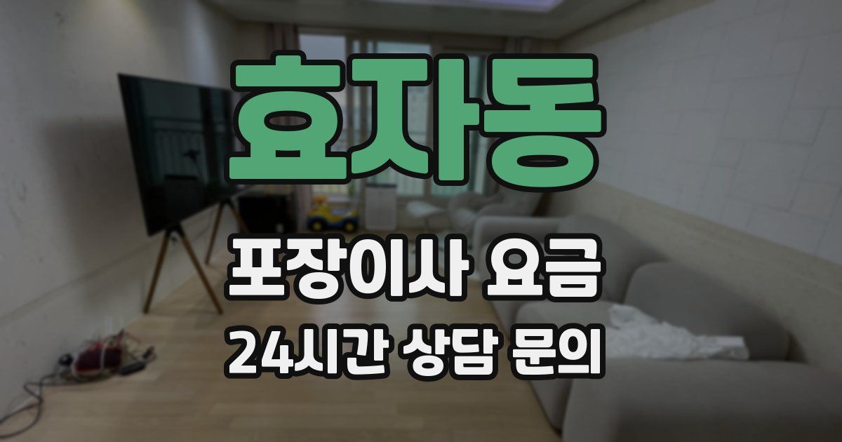 효자동 포장이사 요금