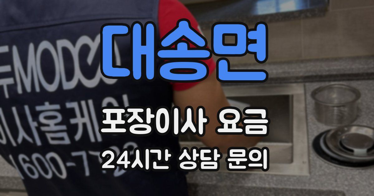 대송면 포장이사 요금